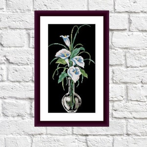 Calla Lily PDF Schema punto croce contato Fiori Schema punto croce digitale moderno Schema punto croce Natura morta