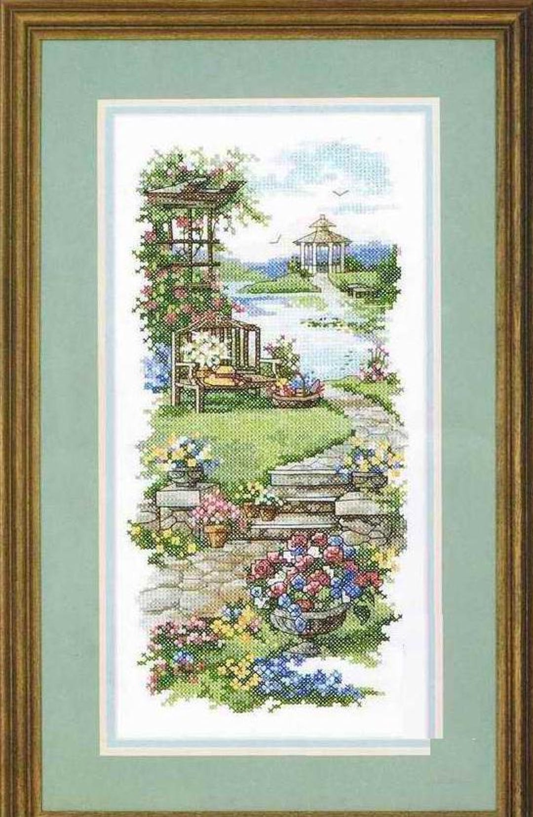 Japanese Garden Counted Cross Stitch Pdf Pattern Cottage Digital Cross ...