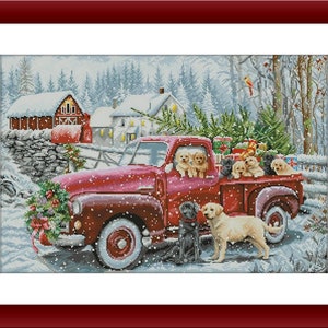 Vigilia di Natale Schema punto croce pdf villaggio di Natale Vacanze Schema punto croce digitale albero di natale PDF schema punto croce