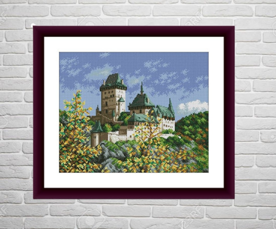 Old Castle PDF Counted Cross Stitch Pattern European Castle Instant ...
