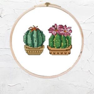 Kaktus PDF Kreuzstichvorlage Botanical Digitale Kreuzstichvorlage Kakteen modern Kreuzstichvorlage Kakteen xstitch