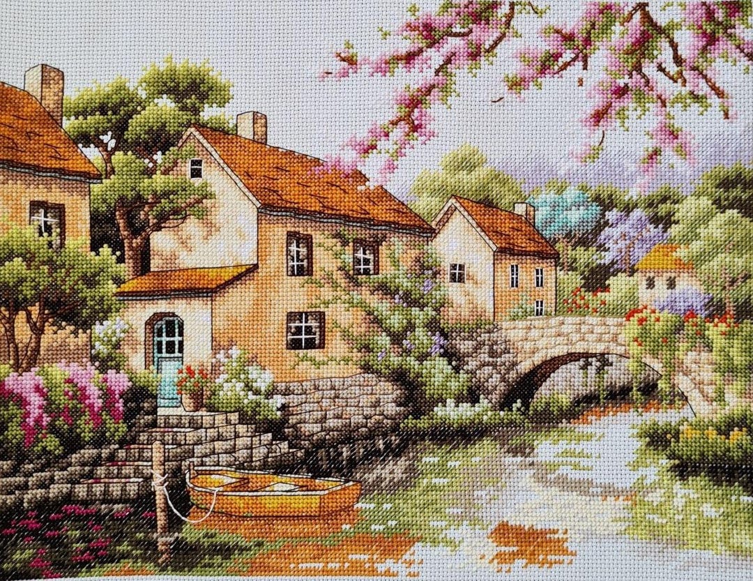 Beautiful Cottage Counted Cross Stitch Pdf Pattern Village Cottage ...
