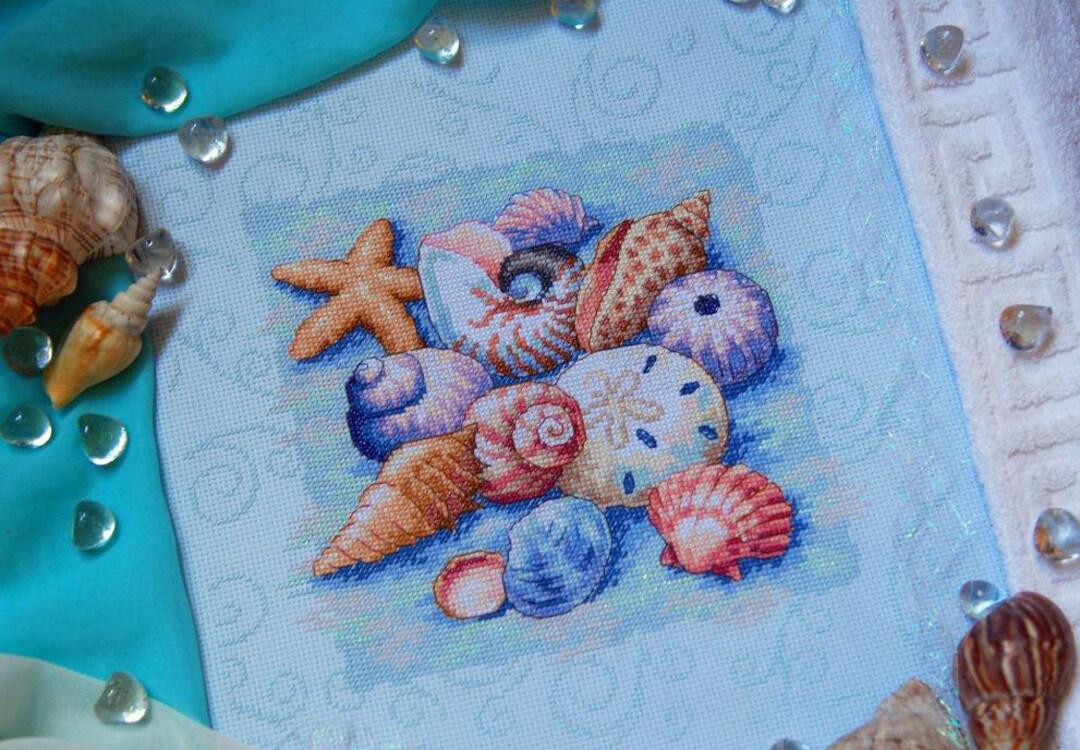 Sea Shell Counted Cross Stitch Pattern Pdf Boat Seascape Digital Cross ...