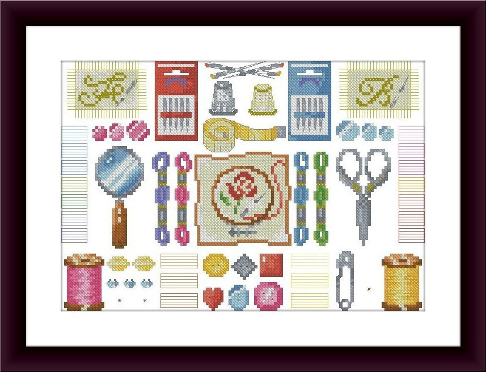 Sewing Sampler Counted Cross Stitch Pattern Pdf Fashion | Etsy