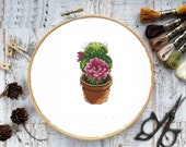 Succulent Cactus PDF Counted cross stitch pattern Botanical Modern Digital cross stitch chart modern Still life cacti x stitch pattern