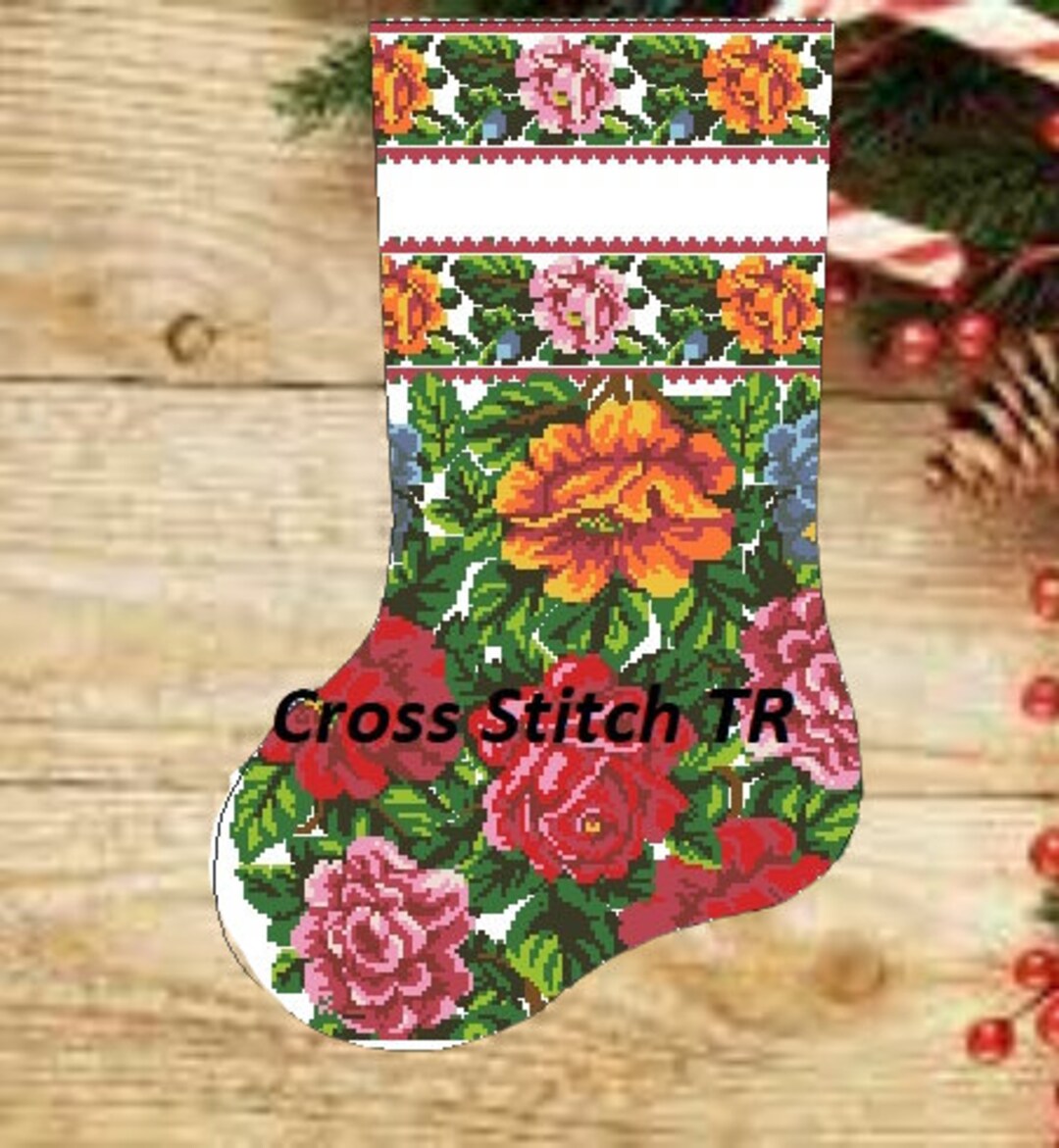 Christmas Stocking Victorian PDF Counted Cross Stitch Pattern Christmas ...