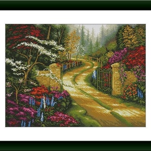 Autumn Landscape PDF Counted cross stitch pattern Landscape fall Digital cross stitch chart Fall season PDF xstitch pattern instant download