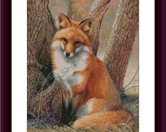 Foxie Fox PDF Geteld kruissteekpatroon dieren Digitale kruissteekkaart modern kruissteekpatroon schattige dieren