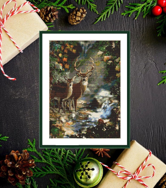 Patterns Woodland deer Counted cross stitch pattern PDF winter ...