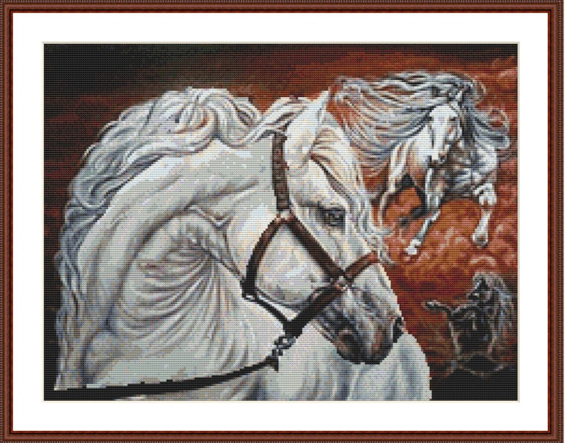White Horse Counted cross stitch pattern Fantasy animals Etsy