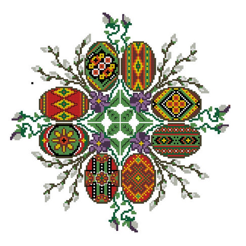 Easter Ornaments Ukrainian Counted Cross Stitch Pattern Easter Etsy