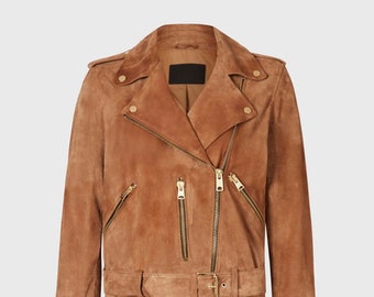 Women's Vintage  Suede Leather Jacket / Brando Jacket / Festival Jacket / Vintage Western Jacket / Vintage Western Biker Jacket