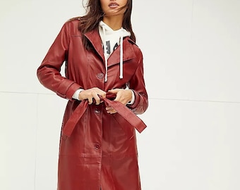 red leather coat