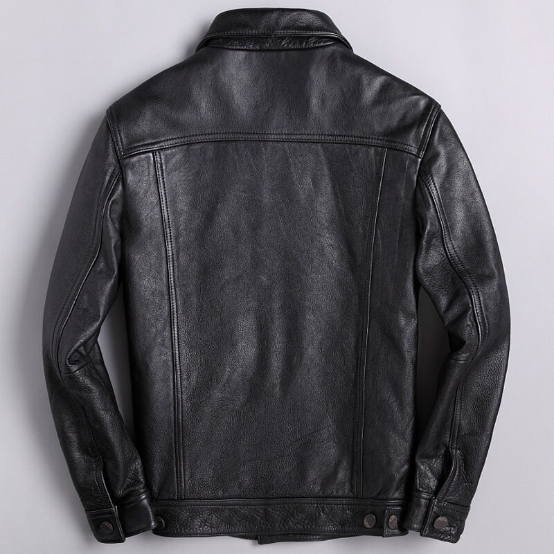 Men's Trucker Leather Jacket Buff Rustic Levis Style - Etsy Australia