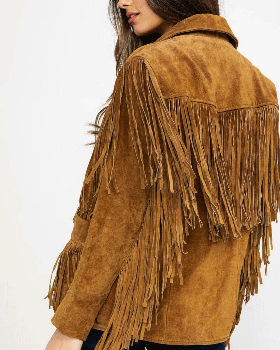 Western Fringes Suede Leather Jacket for Women /women Vintage Fringed ...