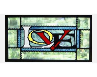 Love Stained Glass Panel