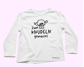 Kinder T-Shirt, Zum Knuddeln Gemacht, 100% Baumwolle, Alter 3 - 4 Jahre ( 96 / 104 cm ), Lustige Sprüche und Illustrationen