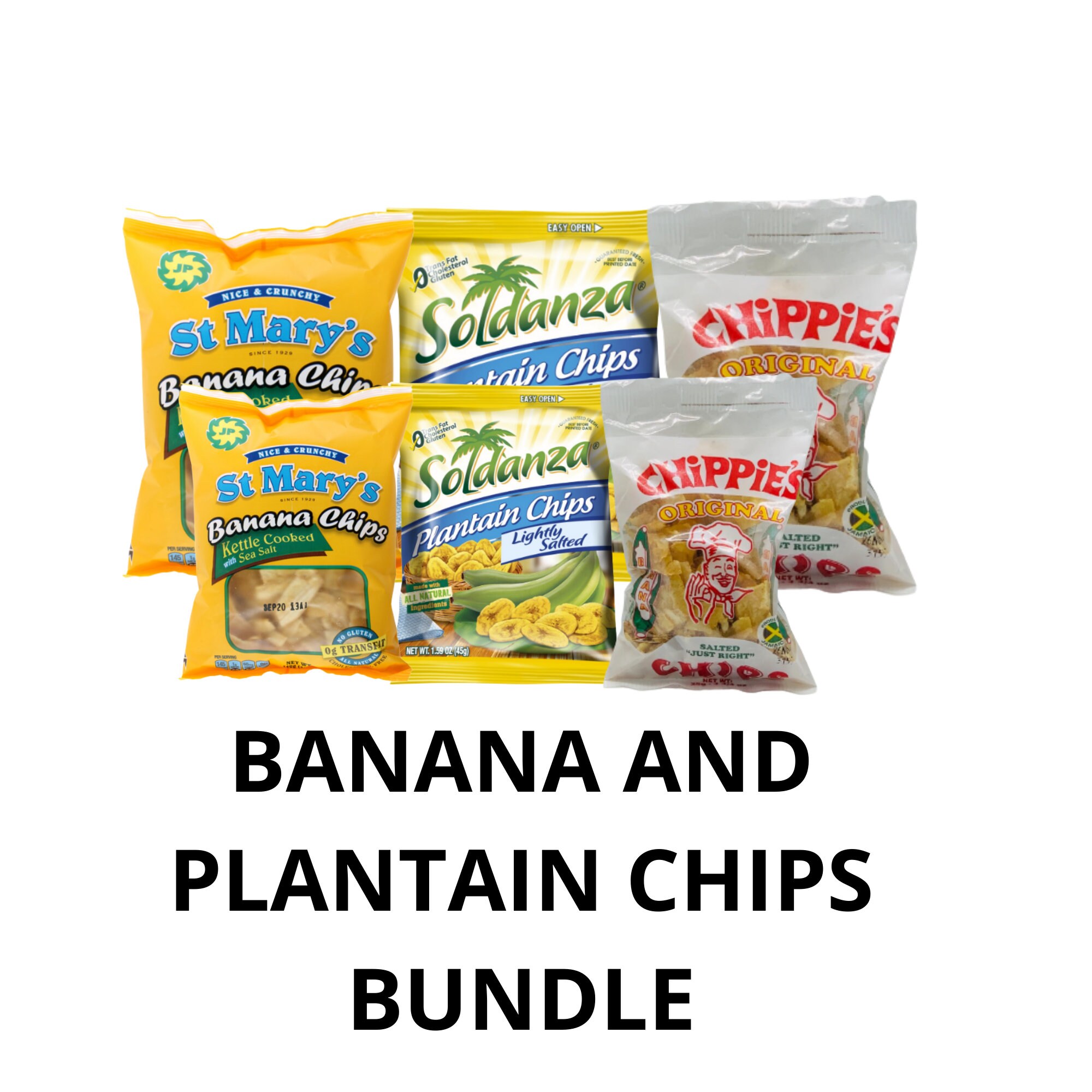 JAMAICAN Snack Box 6pcs St Mary's Banana Chips, Chippies Banana Chips