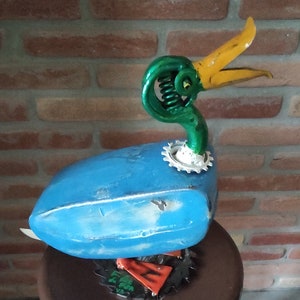 Oeuvre d&#39;art sculpture de F-Lor da Fer - Loris Farolfi - design de mobilier de poisson en fer recyclé artworkuvre d&#39;art contemporaine