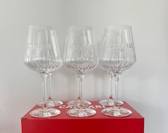 Set of 6 Campari Milano Vintage Glasses - Aperitif Tumbler Made in Italy