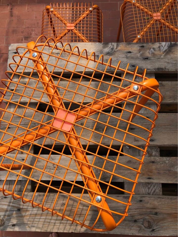 美しいIKEA スツール VASTERON ライン、オレンジ色 - 1990 年代