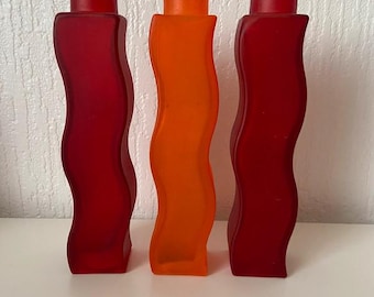 ヴィンテージ IKEA「Skamt」ウェーブ柄 3個セット オンブレブルー