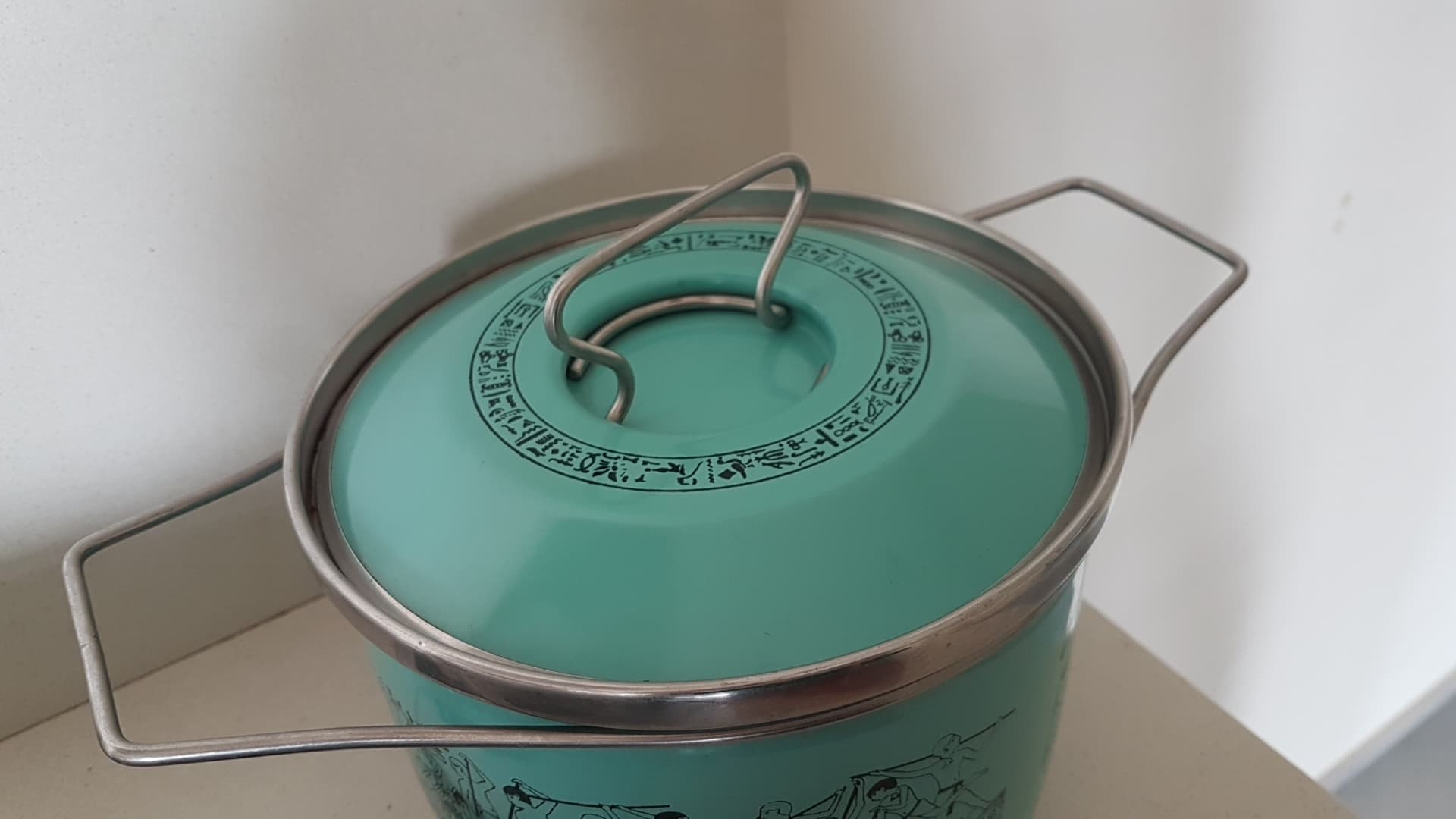 SILTAL COCOTTE TÔLE émaillée rouge design Carla Agnelli vintage années