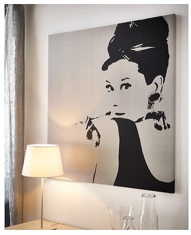 Christus spleet Onzuiver IKEA Pjatteryd Canvas Painting Audrey Hepburn 90 X 90 Cm - Etsy