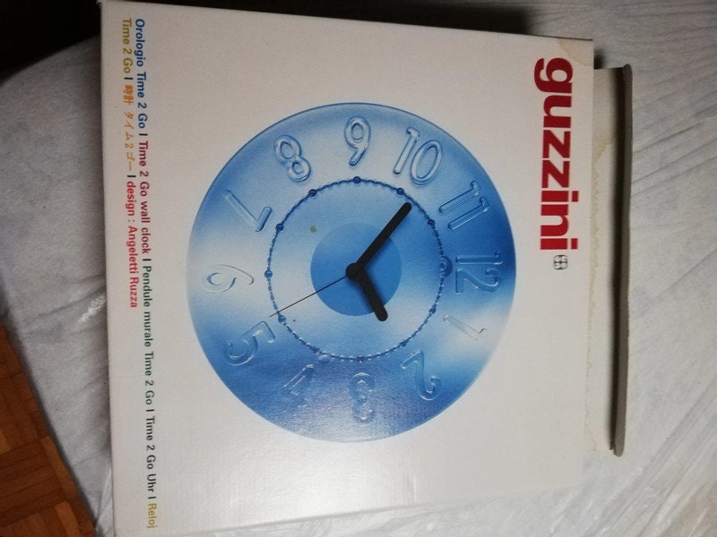 GUZZINI Time 2Go 赤い掛け時計、1980 年代のヴィンテージデザイン