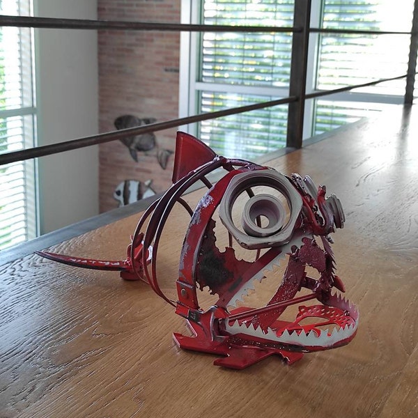 Contemporary artwork Fish "PEZ-TI de MER" - F-Lor da Fer - Loris Farolfi - Recycling iron Design object