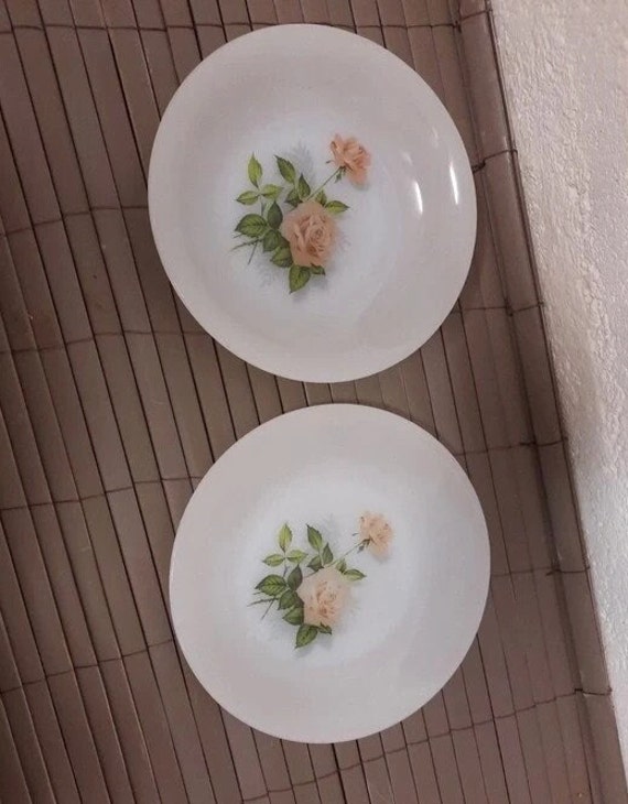 Plat Ovale Arcopal Vintage – Motif Roses – 26x19 Cm – Années 70 – France