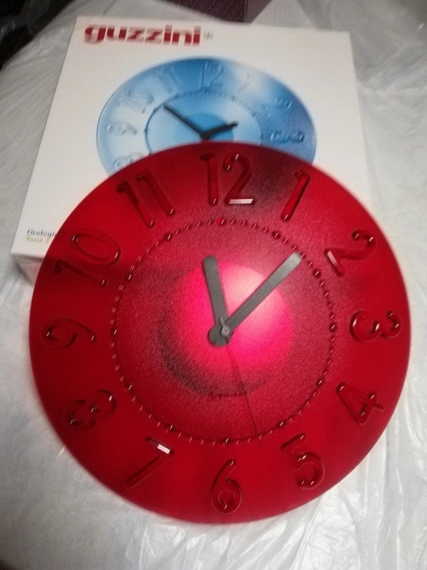 未使用‼️guzzini2セット グッチーニ 掛け時計 TIME2GO GUZZINI Time 2Go 赤い掛け時計、1980 年代のヴィンテージデザイン
