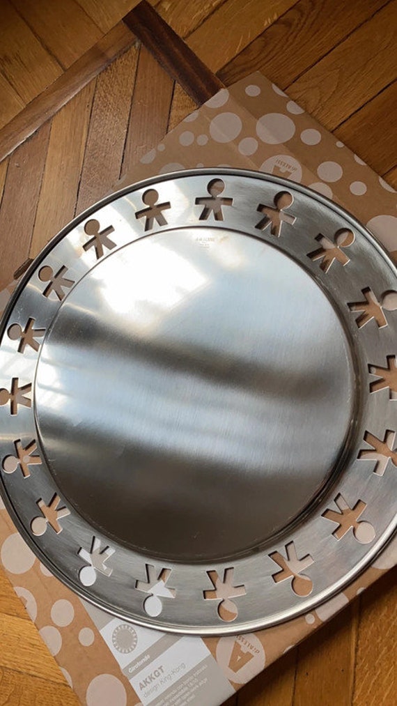 ALESSI Steel Tray Plate Girotondo Collection Vintage 90s Design Made in  Italy 