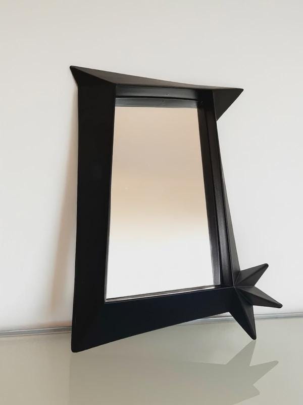 Vintage IKEA Mirror, SILL Model, 1990s Design, Black Plastic Back