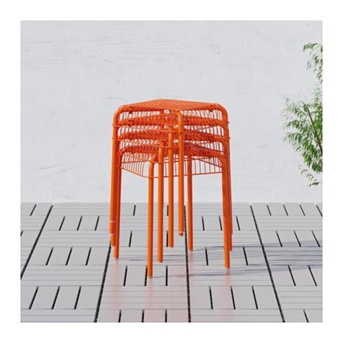 Beautiful Orange IKEA VASTERON Stool - Vintage Design Stools From