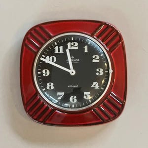 JUNGHANS Vintage 1970s Ceramic Wall Clock - Made in Germany