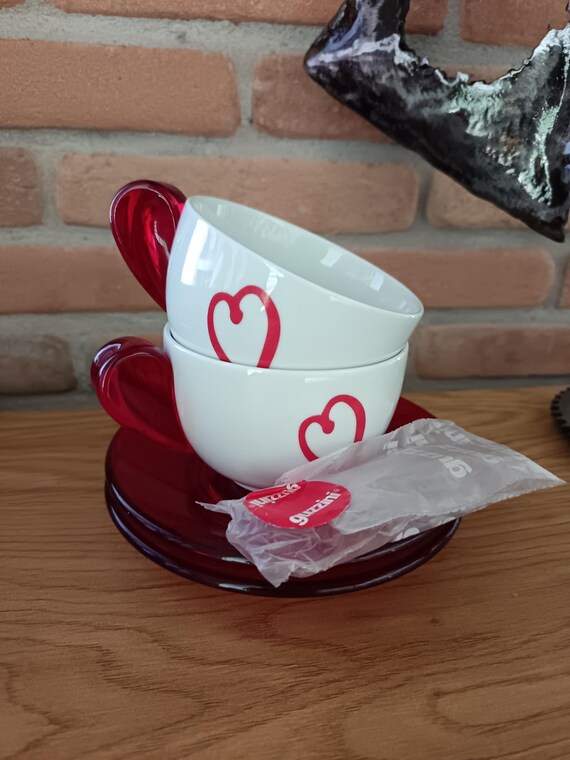 GUZZINI ティーカップまたはカプチーノカップ2個セット（ソーサーと 