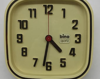 Vintage BINO Wall Clock from the 1980s - Made in Italy by Lorenz Design - Retro Minimalist Industrial Clock - Vintage Home Decor
