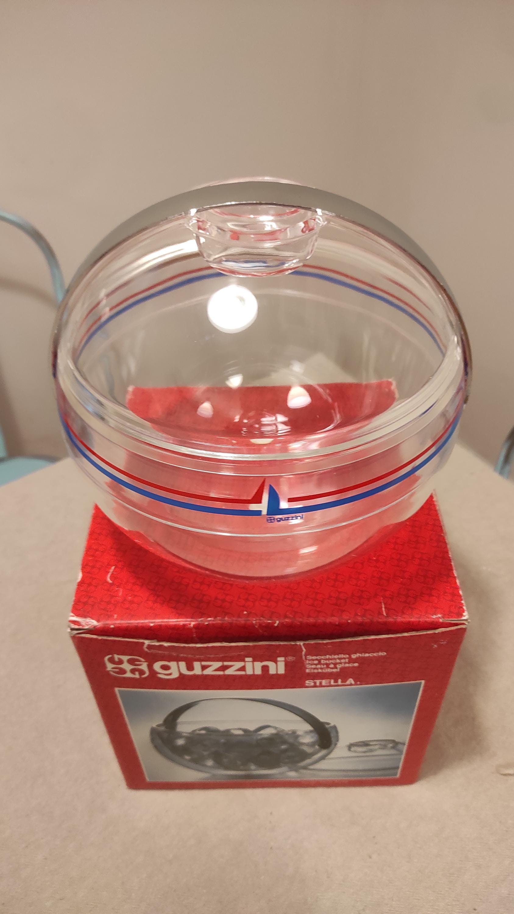 レアGuzziniグッチーニアイスバケットPaoloTilche(スペースエイジ GUZZINI Ball Ice Bucket Transparent STELLA - Vintage Design Paolo