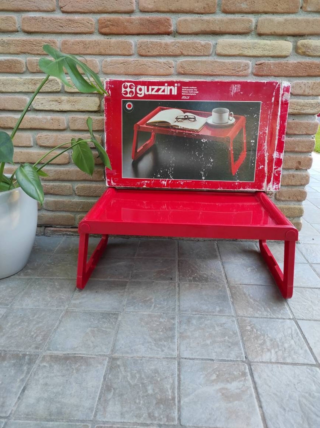 GUZZINI Jolly Bed Tray in Inclined ABS - 80s Design Luigi Massoni