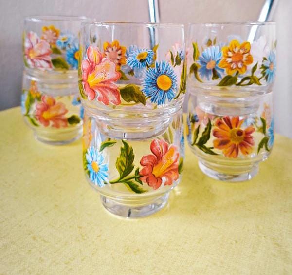 Lot De 8 Assiettes à Dessert Vintage Arcopal - Motif Fleurs Multicolores