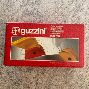 GUZZINI Portatovaglioli bianco Serie Bon Ton - vintage design by Furio Minuti anni 1980 Made in Italy