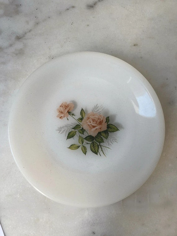 ARCOPAL 6 Soup Plates Pink Rose Collection Vintage Design Made in France  From the 70s -  Israel