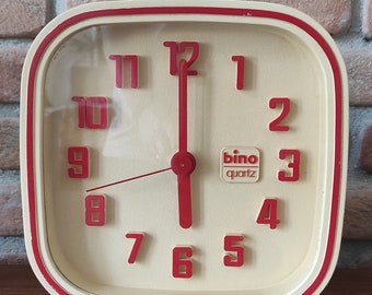 Vintage BINO Wall Clock from the 1980s - Made in Italy by Lorenz Design - Retro Minimalist Industrial Clock - Vintage Home Decor