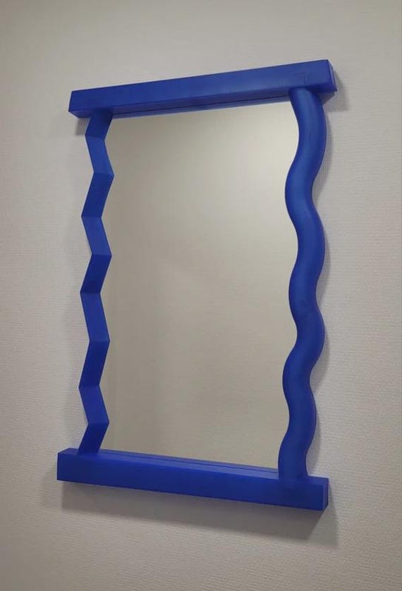 Vintage IKEA Ulk blauer Spiegel - seltenes Design von 1990