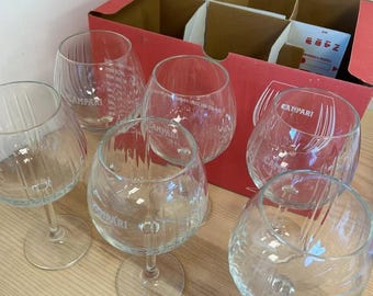 Set of 6 Campari Milano Vintage Glasses - Aperitif Tumbler Made in Italy