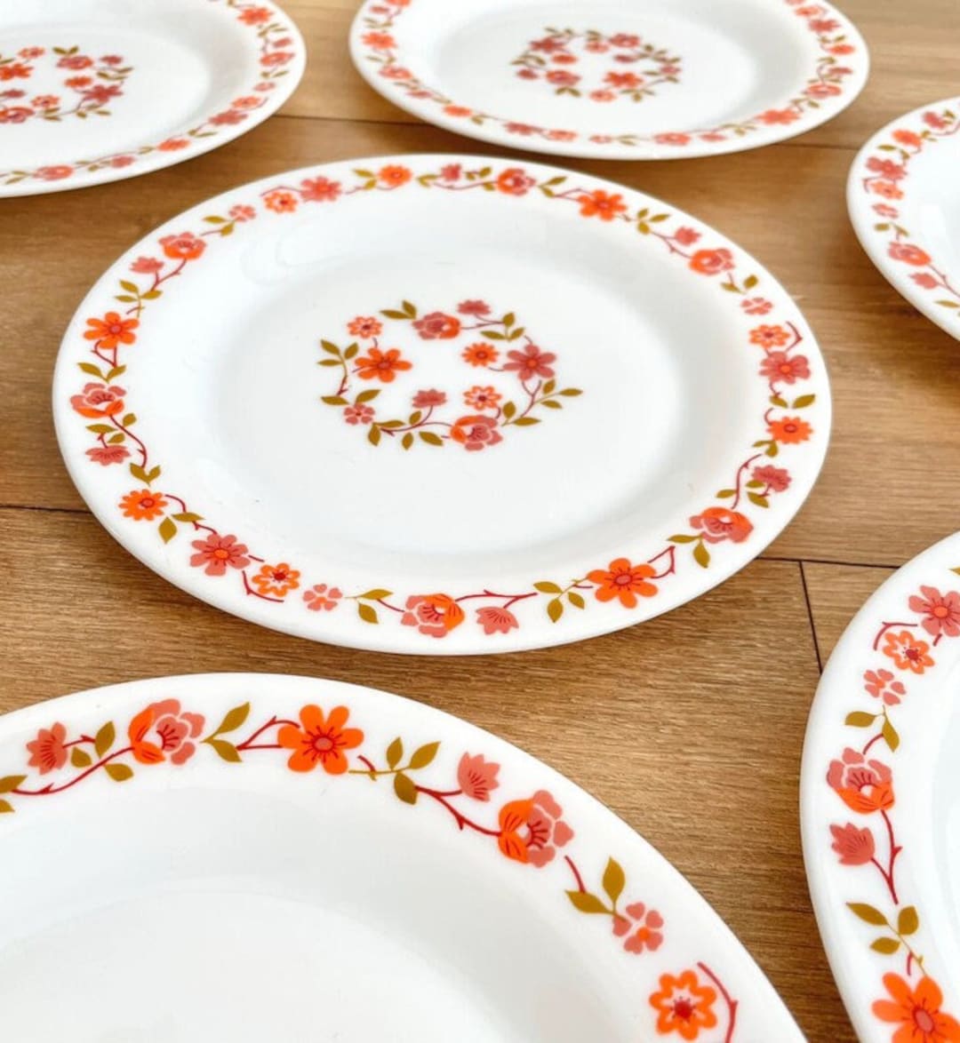 ARCOPAL Scania Collection 6 Dessert Plates - Vintage Design 70s