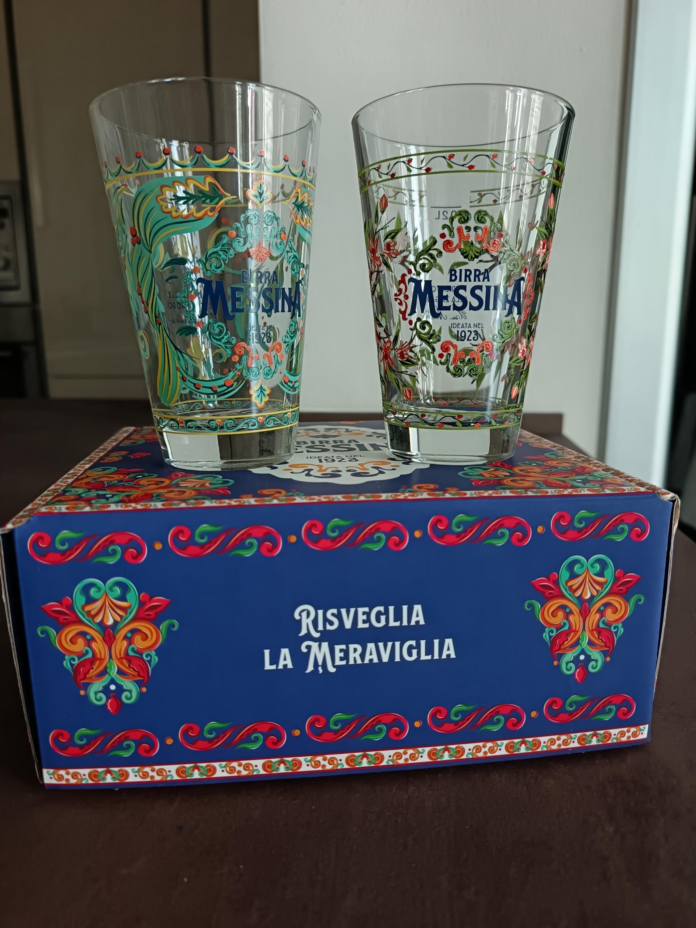 Birra Messina Glasses Set of 2 – Sicilian Artist Collection 