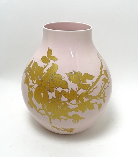 Menstruatie Gestaag expositie IKEA PS Jonsberg Vase Pink Gold Vintage Design by Hella - Etsy