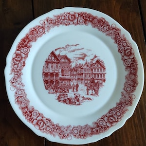 ARCOPAL 6 Flat plates old England collection - vintage design Made in France 1960s
